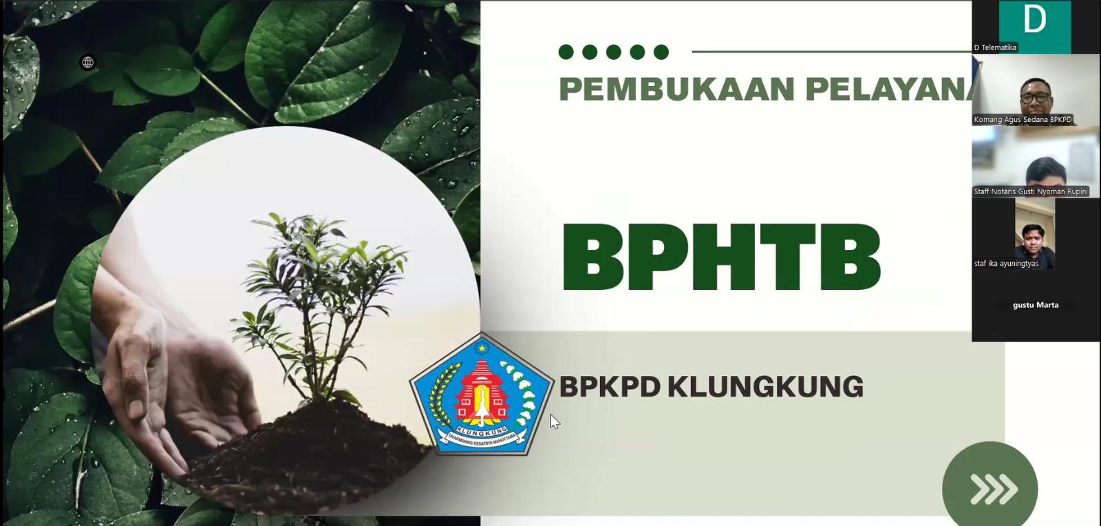 Sosialisasi pembukaan pelayanan pajak BPHTB masa pajak tahun 2026.