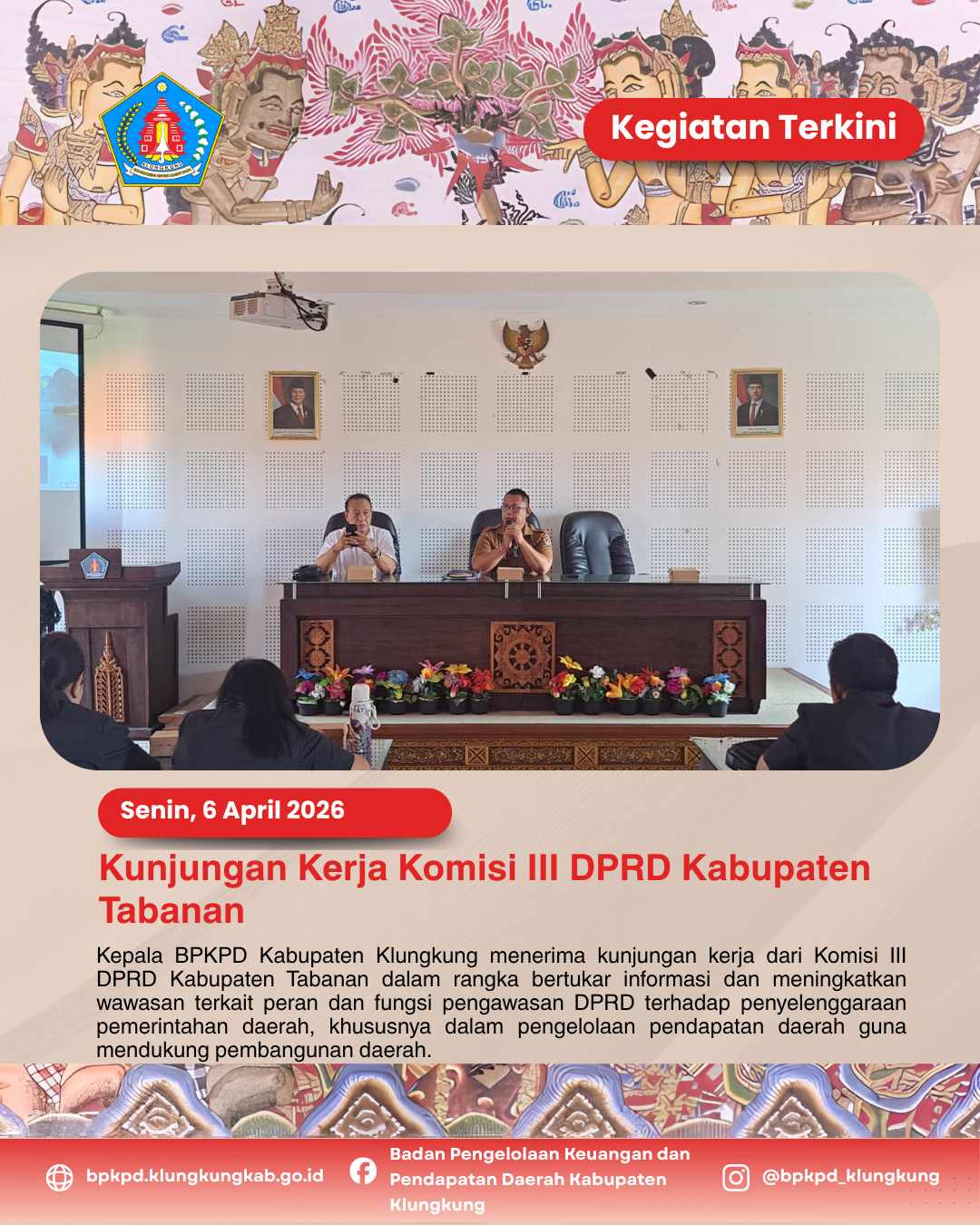 Kunjungan Kerja Komisi III DPRD Kabupaten Tabanan